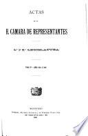 Libro Actas de la H. Cámara de Representantes ...