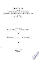 Libro Anales de la Academia de Ciencias Medicas, Fïsicas y Naturales de la Habana
