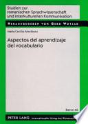 Libro Aspectos del aprendizaje del vocabulario