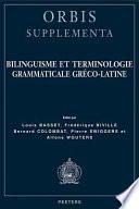 Libro Bilinguisme et terminologie grammaticale gréco-latine