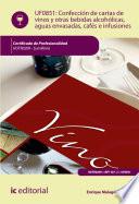 Libro Confección de cartas de vinos, otras bebidas alcohólicas, aguas envasadas, cafés e infusiones. HOTR0209