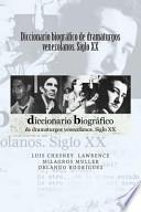 Libro Diccionario Biografico de Dramaturgos Venezolanos. Siglo XX