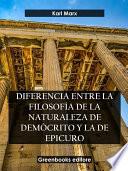 Libro Diferencia entre la filosofía de la naturaleza de Demócrito y la de Epicuro
