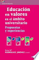 Libro Educación en valores en el ámbito universitario