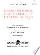 Libro El origen del hombre y la selección en relación al sexo