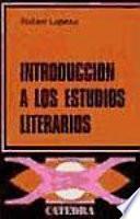 Libro Introducción a los estudios literarios