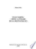 Libro Joan Sardá, crític literari de la restauració