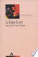 Libro La lengua de ayer