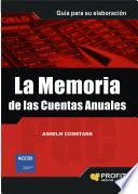 Libro La memoria de las cuentas anuales