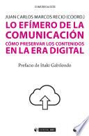 Libro Lo efímero de la comunicación