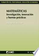 Libro Matemáticas. Investigación, innovación y buenas prácticas