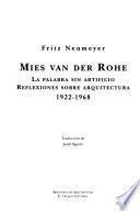 Libro Mies van der Rohe