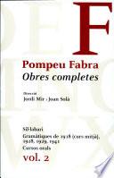 Libro Obres Completes. Pompeu Fabra. Volum 2