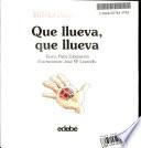 Libro Que llueva, que llueva