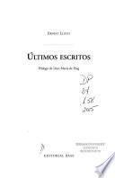 Libro Últimos escritos